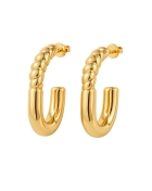 Kolczyki srebrne pompowane Twist Gold