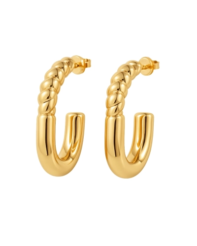 Kolczyki srebrne pompowane Twist Gold