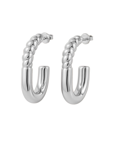 Kolczyki srebrne pompowane Twist Silver