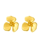 Kolczyki srebrne pozłacane kwiatki Flora Gold