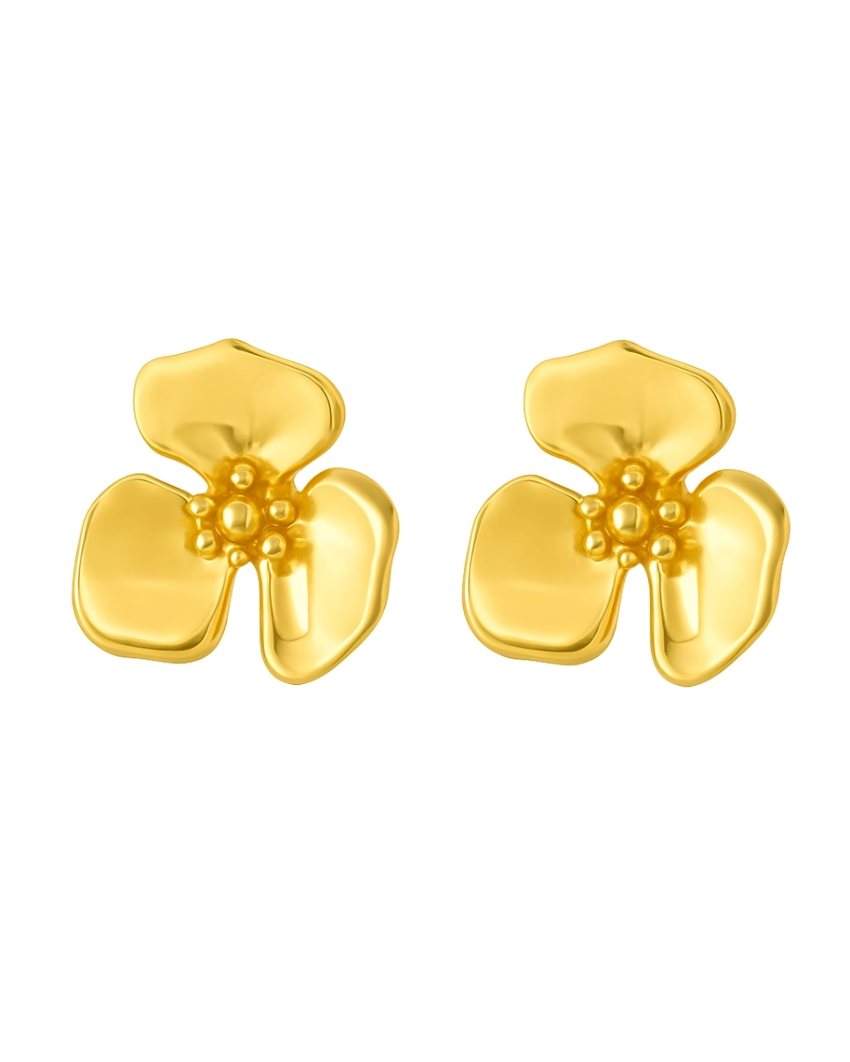 Kolczyki srebrne pozłacane kwiatki Flora Gold