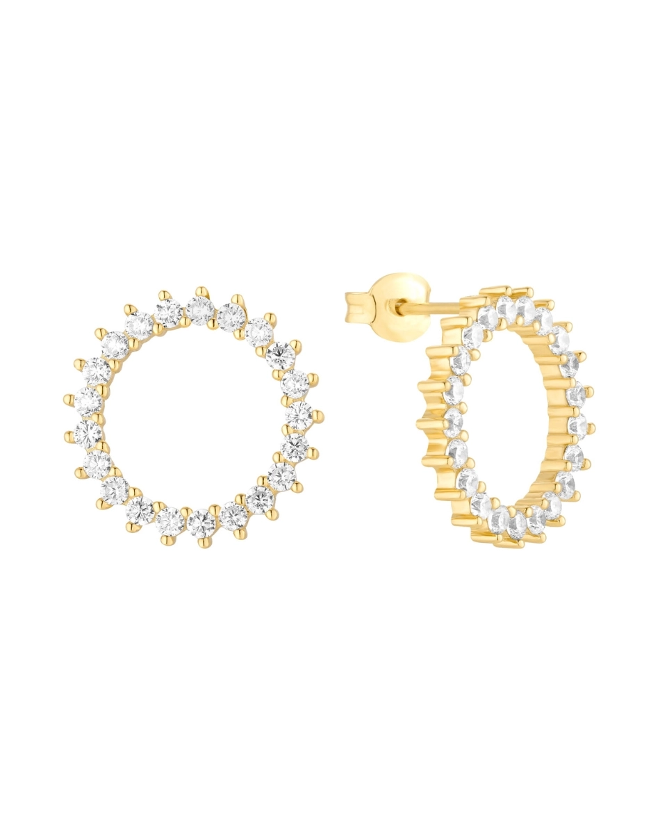 Kolczyki srebrne z cyrkoniami Soleil Gold