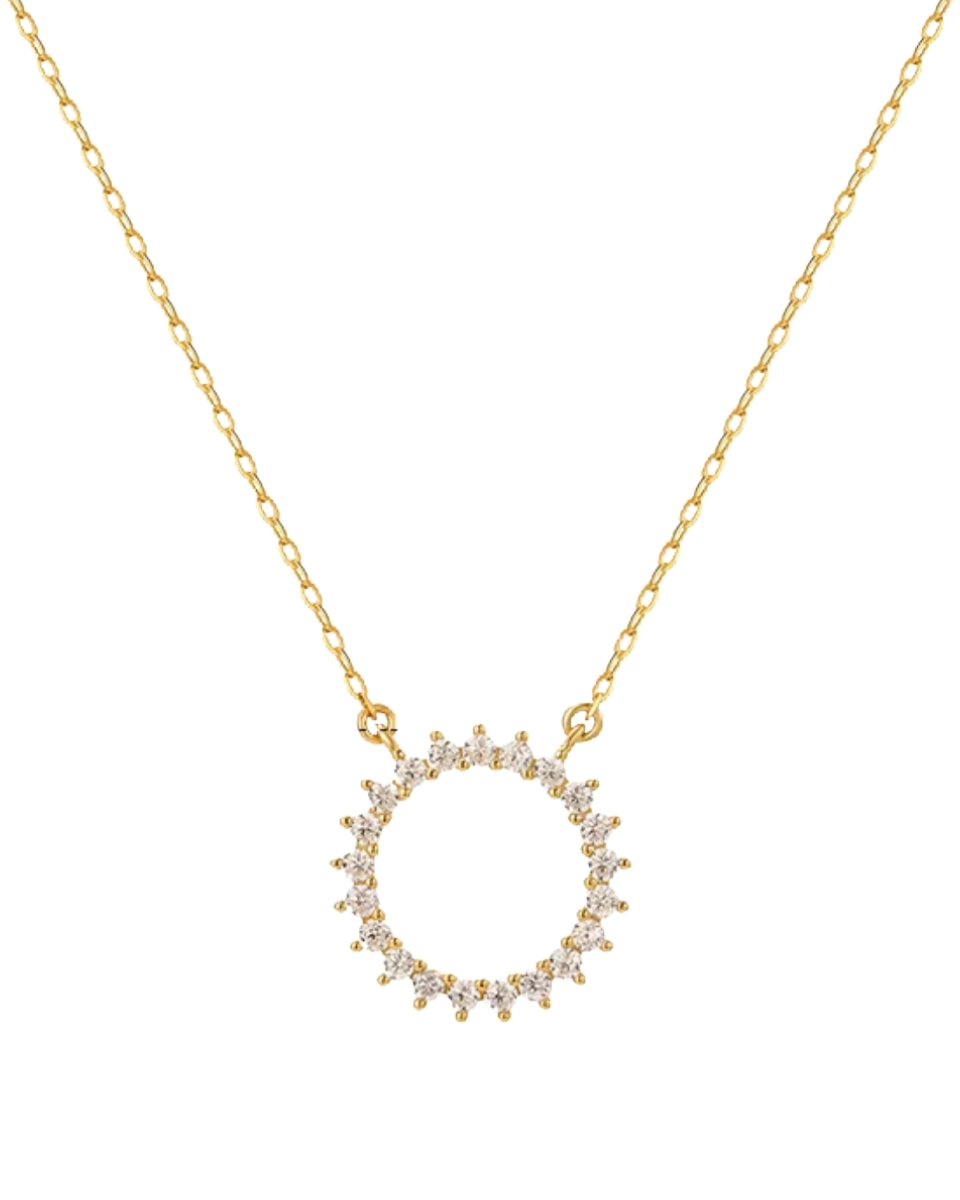 Naszyjnik srebrny z cyrkoniami Soleil Gold