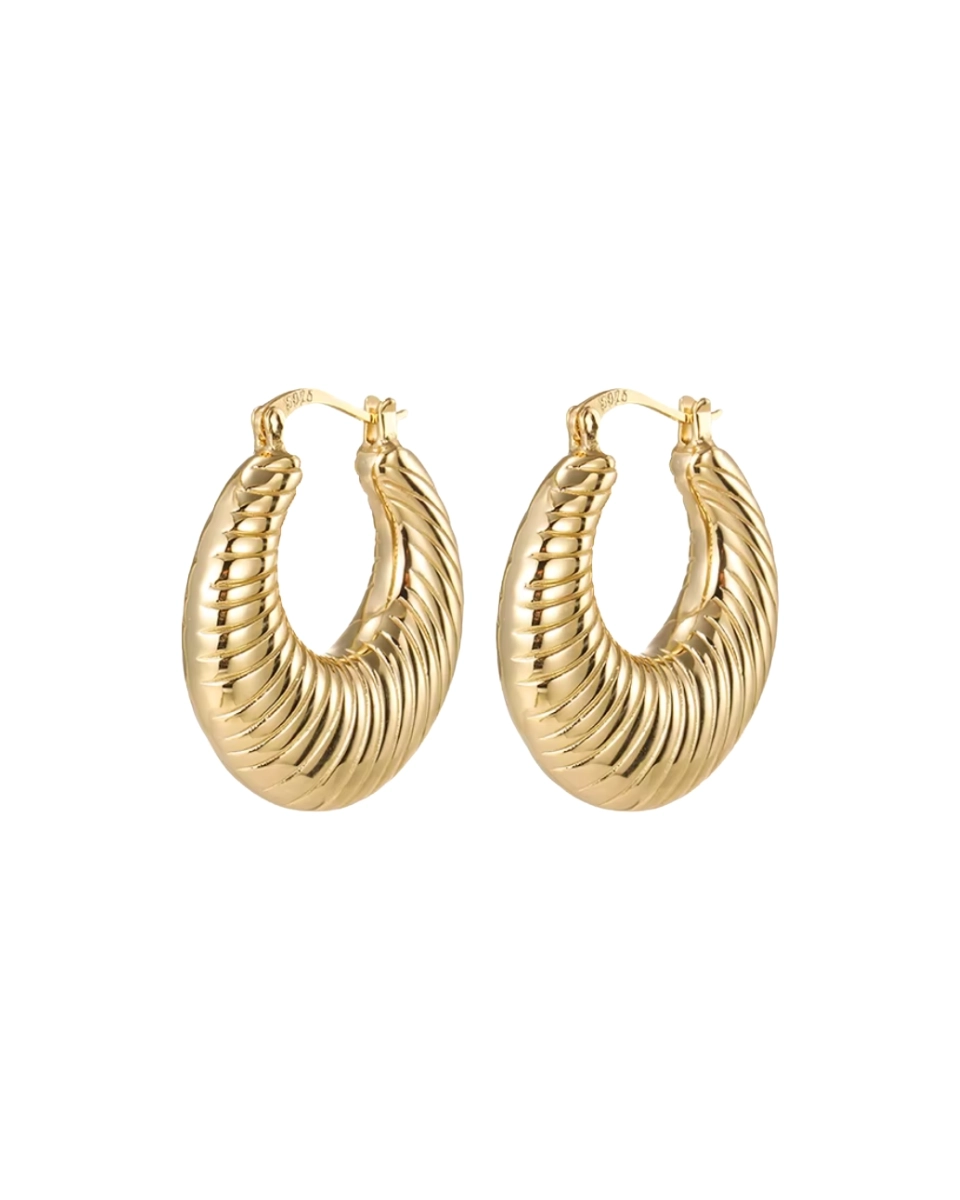 Kolczyki duże koła srebrne pozłacane Rays Gold