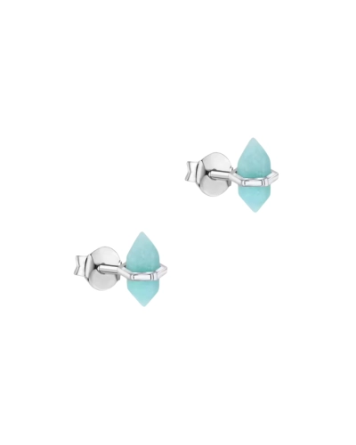 Kolczyki srebrne z amazonitem wkrety, próba 925 | Snobistiq