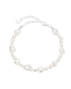Bransoletka z naturalnych pereł srebrna Baroque Silver