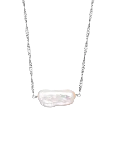 Naszyjnik srebrny z naturalną perłą Daisy Silver