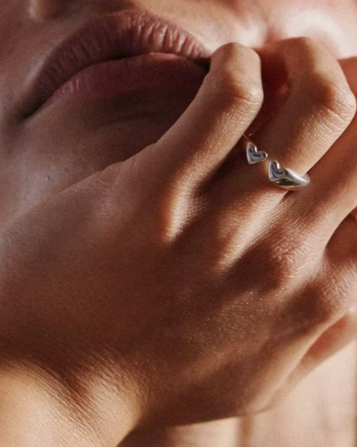 Pierścionek z serduszkami Valentine's Silver