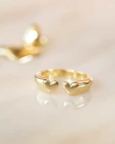 Pierścionek z serduszkami Valentine's Gold