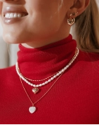 Naszyjnik z perłami i serduszkiem Beloved Pearl Gold