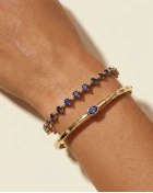 Bransoletka sztywna z szafirowymi cyrkoniami Sapphire