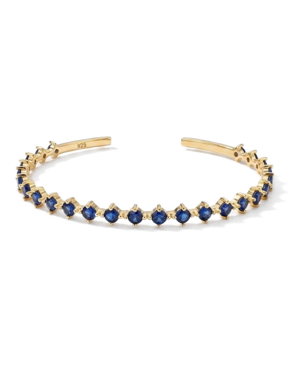 Bransoletka sztywna z szafirowymi cyrkoniami Sapphire