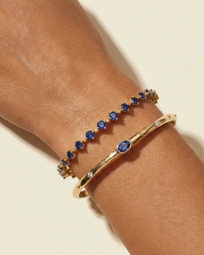 Bransoletka sztywna z szafirową cyrkonią Sapphire