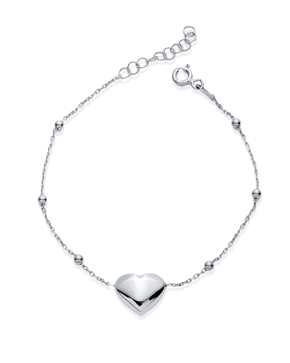 Bransoletka z kulkami i sercem Cherish Silver
