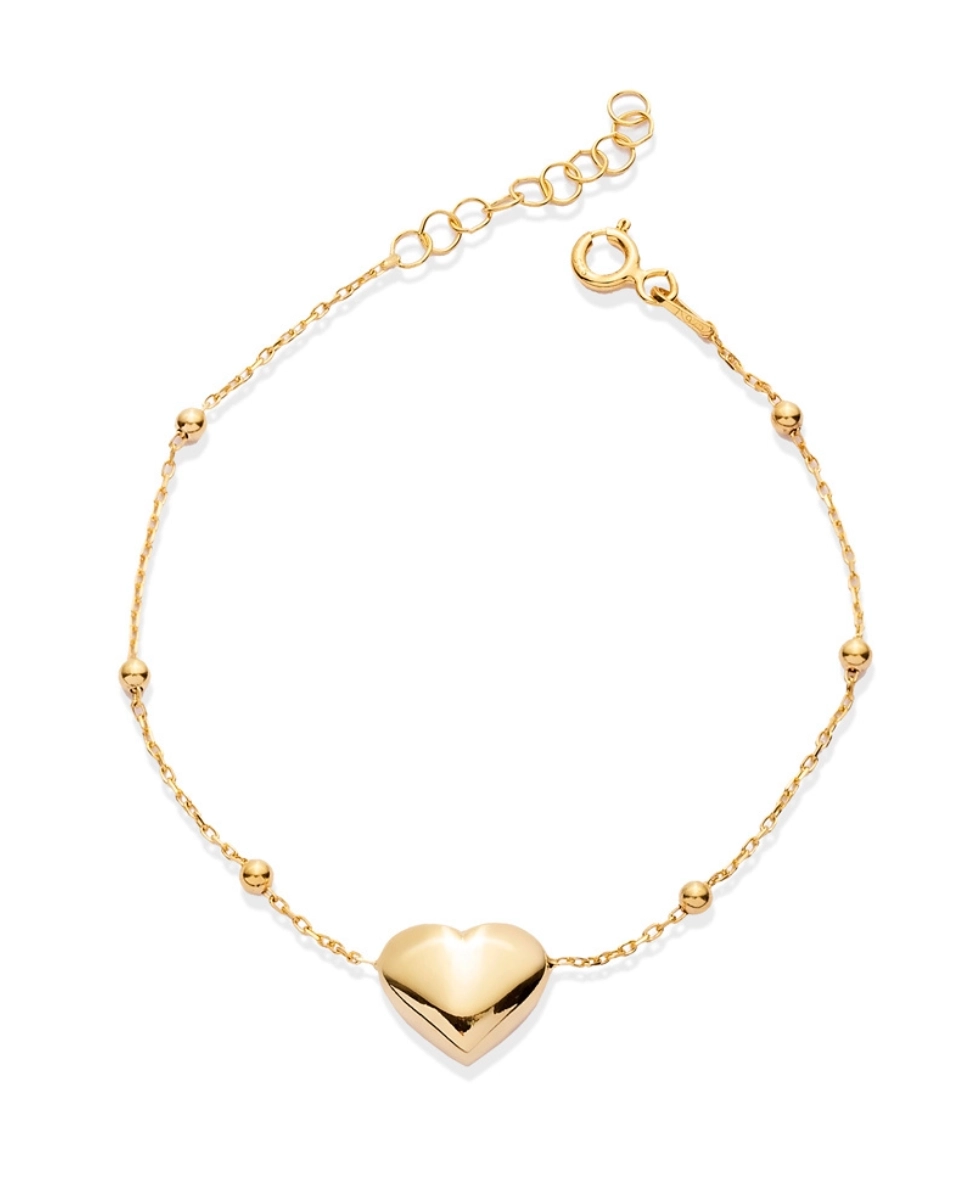 Bransoletka z kulkami i sercem Cherish Gold