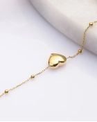 Bransoletka z kulkami i sercem Cherish Gold
