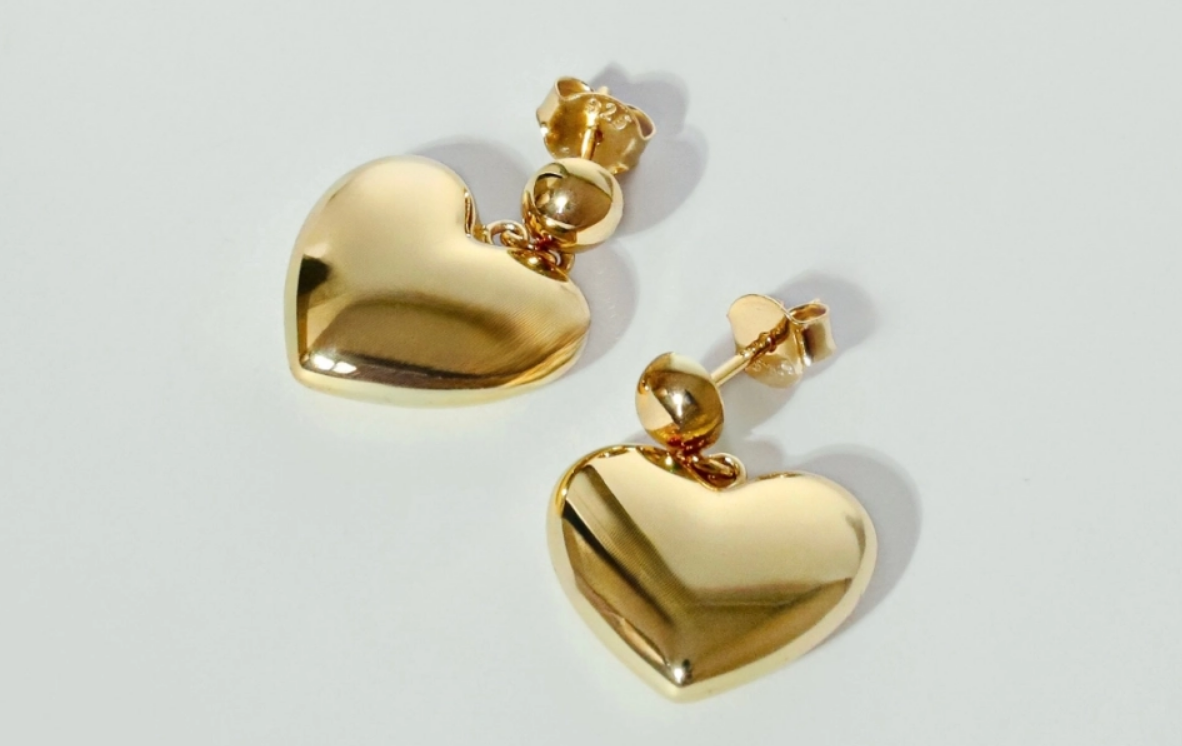 kolczyki pozłącane serca